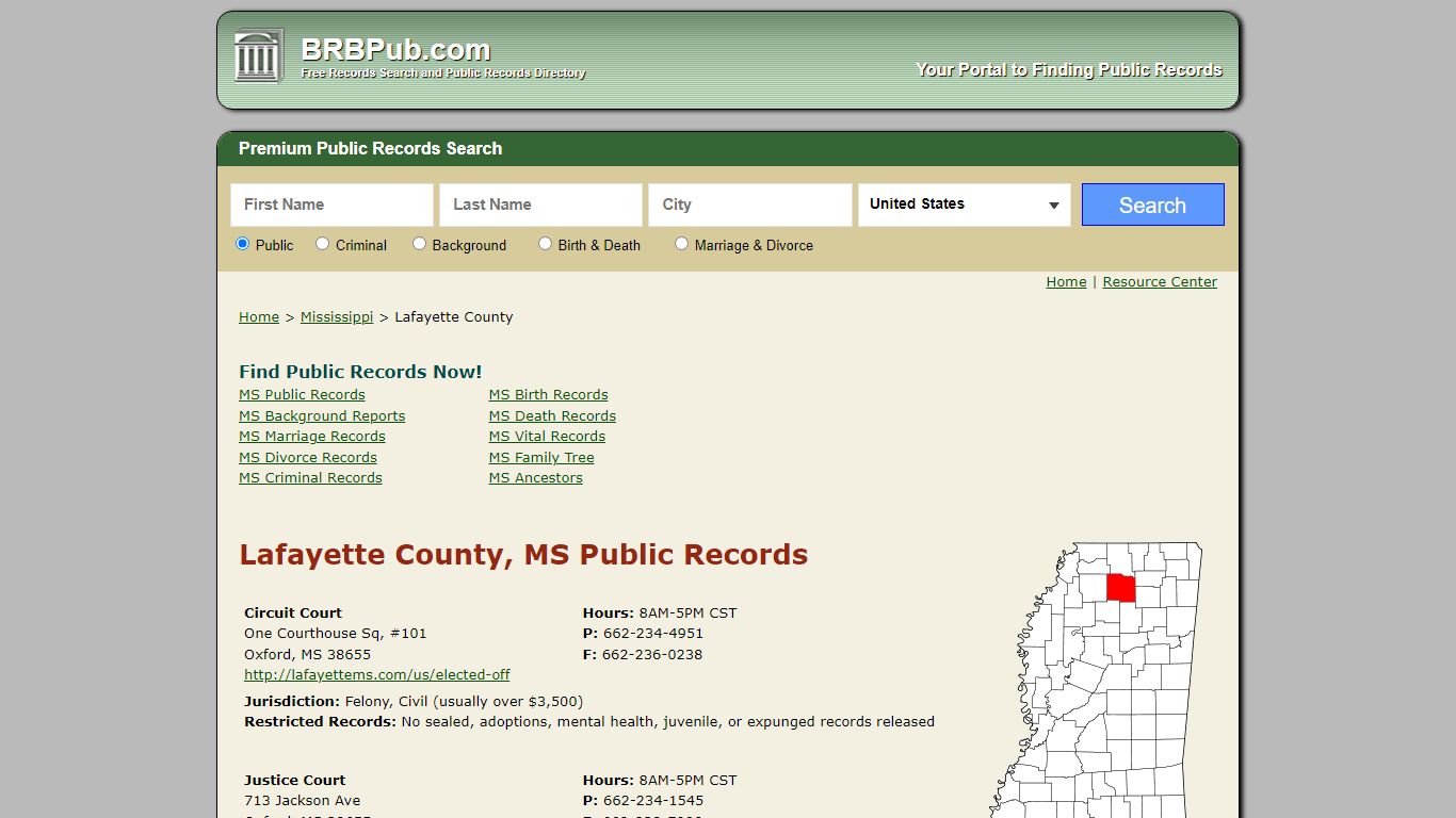 Lafayette County Public Records | Search Mississippi ...